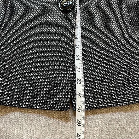 Tahari ASL Black White Textured Button Front Fully Lined Jacket Work Wear Office - Picture 7 of 10